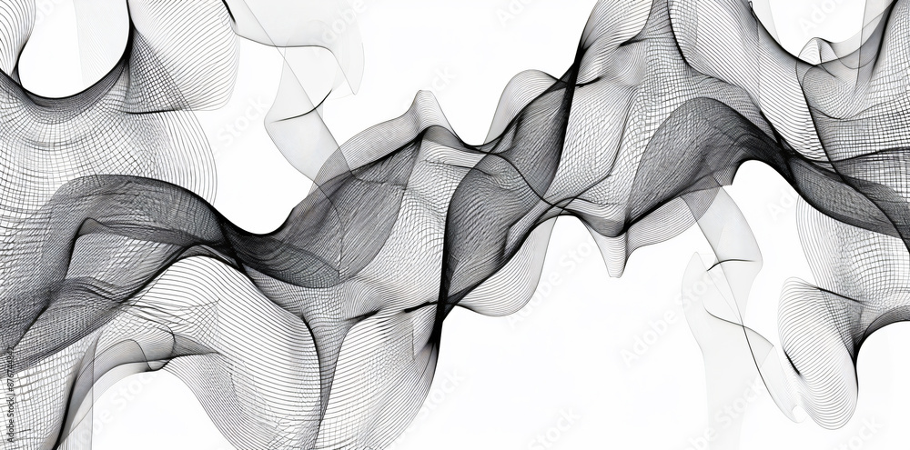 Poster abstract line background, geometric pattern with thin lines on white backdrop. modern illustration f