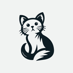 Graceful cat logo icon illustration, capturing elegance and independence. Ideal for pet care services, veterinary clinics, and feline-related brands. Vector design ensures scalability.
