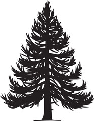 Obraz premium A pine tree silhouette Illustration vector .