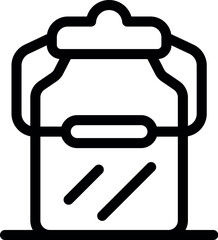 Black outline icon of a milk churn with handle for a farm logo design or any purposes
