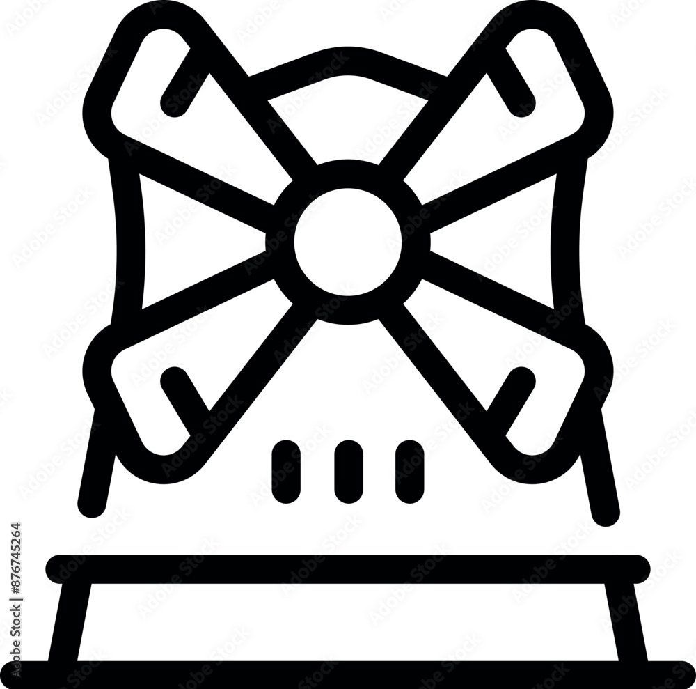 Poster cooling fan blowing air with rotation for heat reduction, creating a comfortable environment