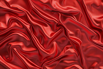 Obraz premium Seamless red satin texture with wrinkles