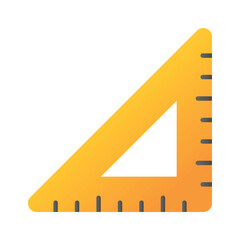 Tool for measurement or calculating length, premium icon of ruler, triangular scale vector