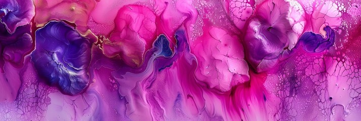 An abstract and dreamy fusion of pink and purple hues in a fluid art design. creating a mesmerizing marble effect perfect for creative backgrounds