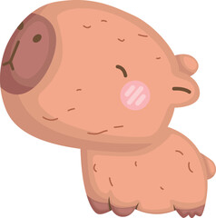 a vector of a cute capybara illustration
