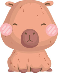 a vector of a cute capybara illustration