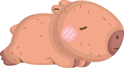 a vector of a cute capybara illustration