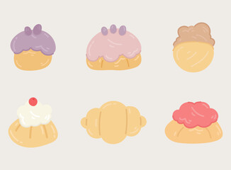 Cartoon bun bread illustration
