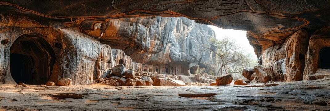 Ancient Rock-cut cave of Badami. 