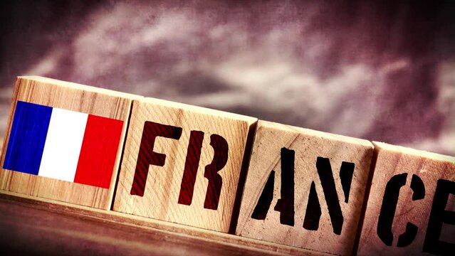 French flag and the word France