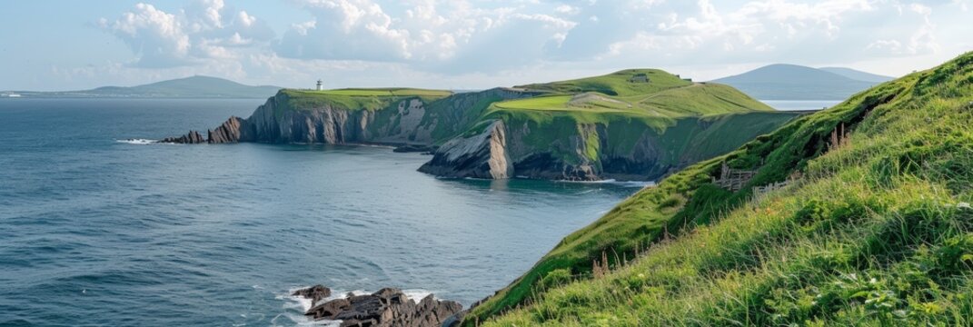 Images from Howth Ireland. Coastal landscape. dramatic cliffs and the sea.