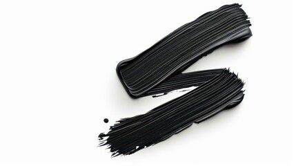 Black marker paint texture Abstract artistic background isolated on white.