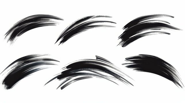 Highquality black marker brush strokes for creative designs.