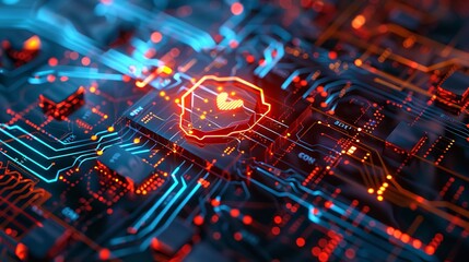 Fototapeta premium Cyber ​​security and data protection, internet network security, protect business and financial transaction data from cyber attack, user private data security encryption