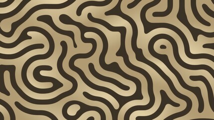 Fototapeta premium Detailed maze pattern with earth tones in a flat illustration style, showcasing intricate design and textured details.