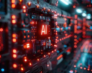 Futuristic illustration of an AI core. AI.