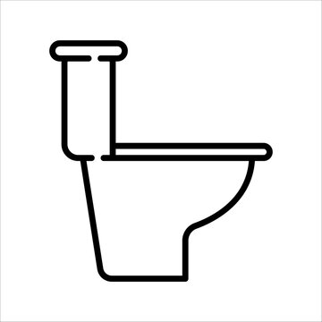 recommend clip art: Toilet line icon bowl sanitaryware vector bathroom. Bidet toilet line icon