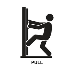 Pull icon. Move something towards yourself isolated on background vector illustration.