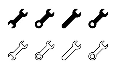Wrench icon set. repair icon vector. tools icon vector