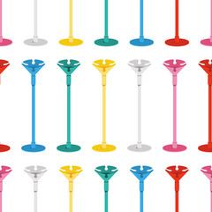 Balloon sticks holders vector cartoon seamless pattern.