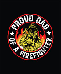 Obraz premium firefighter t shirt design vector illustration