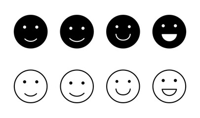 smile icon set. smile emoticon icon. feedback