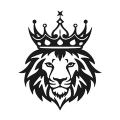 Lion silhouette logo design isolated on white background. Vector illustration