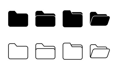 Folder icon set. folder vector icons
