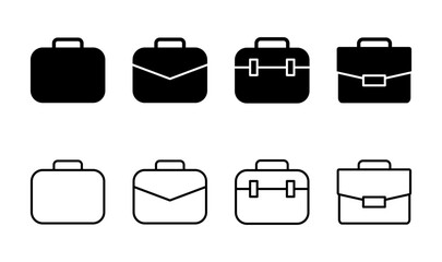 Briefcase icon set. suitcase icon. luggage symbol.