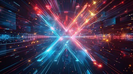 X Letter Abstract Technology Background