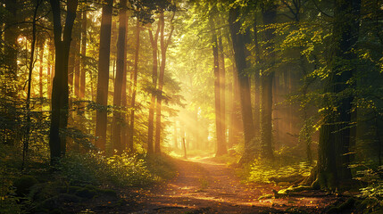 Fototapeta premium An Enchanted Forest with Towering Trees