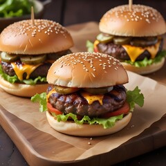 Sizzling Sensations Stylishly Char-Grilled Burgers ,generative ai 