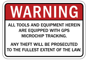 Anti theft sign all tools equipment herein are equipped with gps microchip tracking. Any theft will be prosecuted to the fullest extent of the law