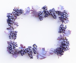 四角い紫色の葡萄のリースのフレーム素材