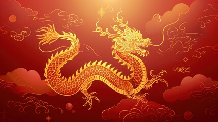 Fototapeta premium chinese new year dragon design element lunar