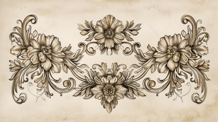 Elegant frames and borders with intricate floral designs evoke a classic charm.