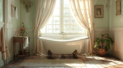 Background: A coquette bathroom wallpaper adorned with elegant pink towels and silky bubbles creates a romantic atmosphere of pure relaxation.
