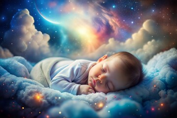 sleeping baby in the night