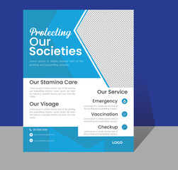 Corporate healthcare and medical cover and back page a4 flyer DESIGN