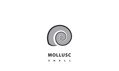 Minimalist mollusk logo design, simple shell logo design.