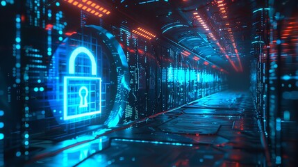 the security system on the server. online protection. protection against hacker attacks