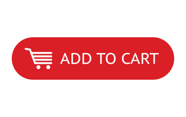 Add to Cart Button with Cart Icon Isolated on White Background
