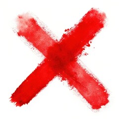 red ink spray cross sign isolated on white background