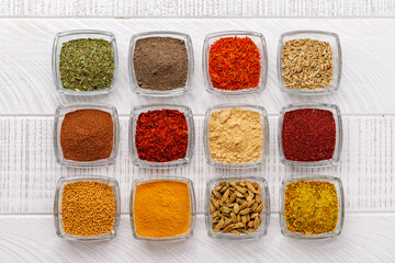 Various spices on the table