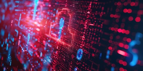 A digital lock is displayed on a glowing circuit board, symbolizing advanced technology and cybersecurity measures AIG62