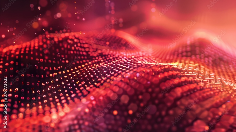 Poster close-up shot of a computer screen showing numerous dots, possibly representing data or pixels