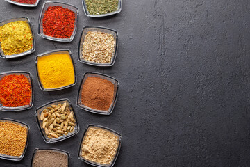 Various spices on the table