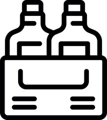 This icon image is representing a cardboard beer box with two glass bottles inside, perfect for your beverage related designs