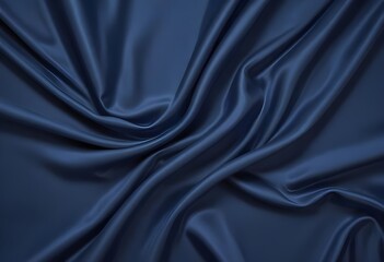 Fototapeta premium Blue deep satin velvet wavy drapery texture sample background