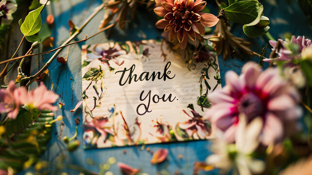 Close-up of a heartfelt handwritten thank you note